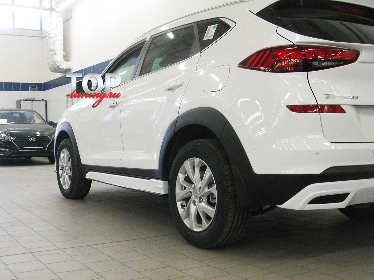 Пороги, подножки, ступени Hyundai Tucson 2015-2020 (копия оригинала - OEM Style)