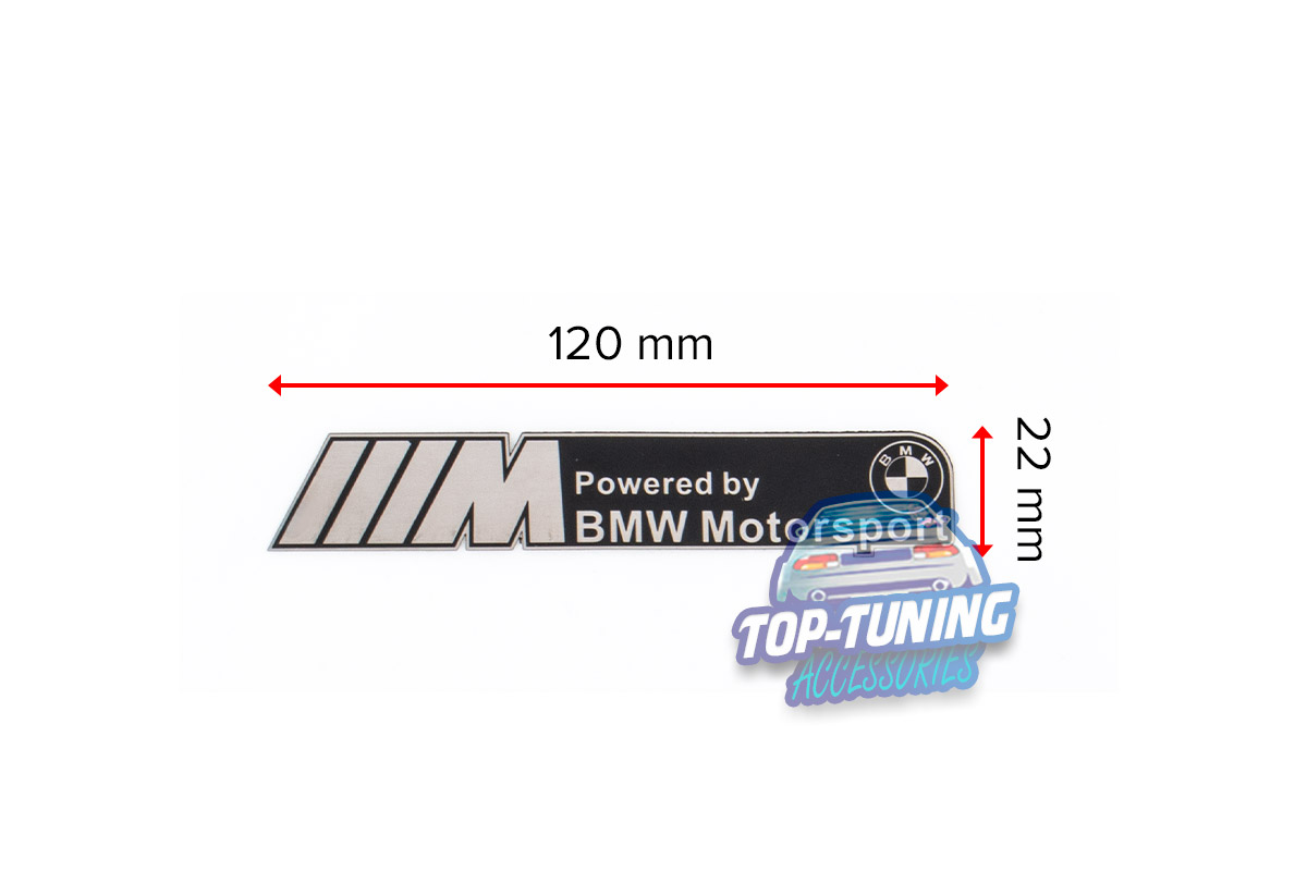 УНИВЕРСАЛЬНЫЙ ТЮНИНГ ДЛЯ ХОДНА БМВ МЕТАЛЛИЧЕСКАЯ НАКЛЕЙКА БМВ МОТОРСПОРТ 9307 Шильдик эмблема BMW Motorsport 120 x 22 mm на BMW