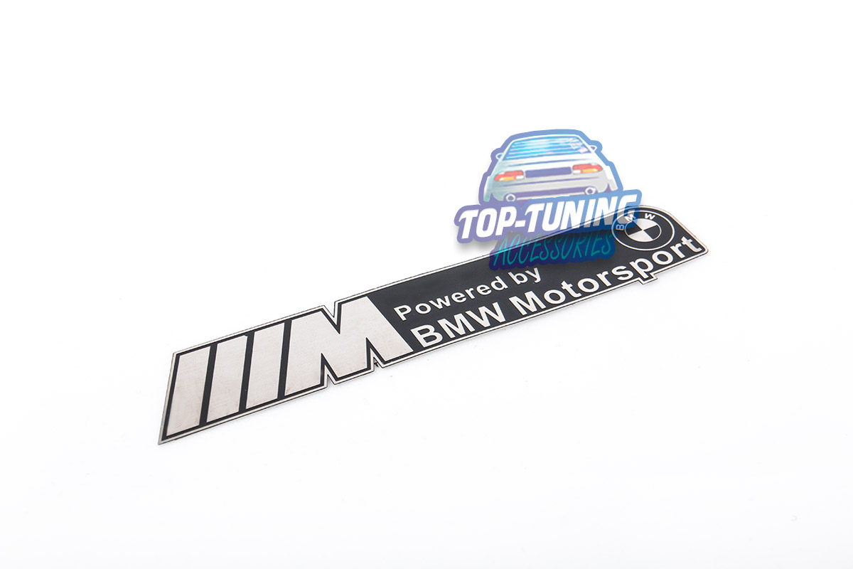 9307 Шильдик эмблема BMW Motorsport 120 x 22 mm на BMW УНИВЕРСАЛЬНЫЙ ТЮНИНГ ДЛЯ ХОДНА БМВ МЕТАЛЛИЧЕСКАЯ НАКЛЕЙКА БМВ МОТОРСПОРТ