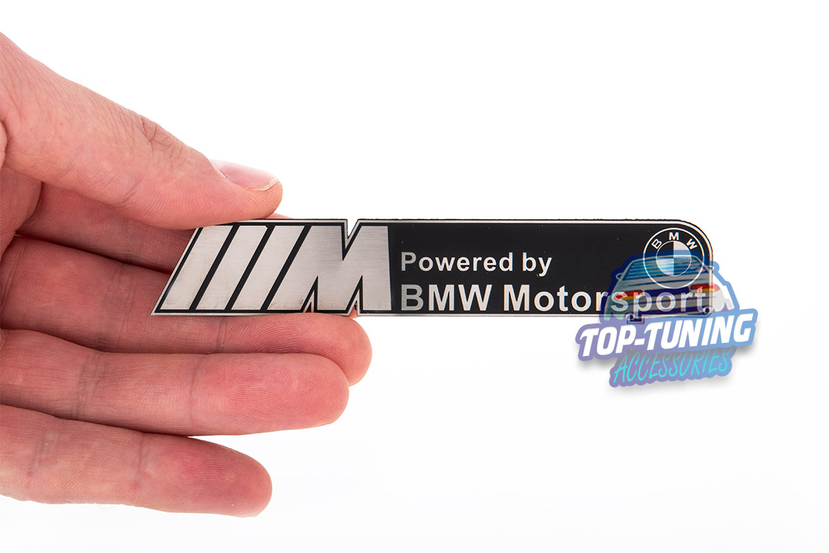 УНИВЕРСАЛЬНЫЙ ТЮНИНГ ДЛЯ ХОДНА БМВ МЕТАЛЛИЧЕСКАЯ НАКЛЕЙКА БМВ МОТОРСПОРТ 9307 Шильдик эмблема BMW Motorsport 120 x 22 mm на BMW