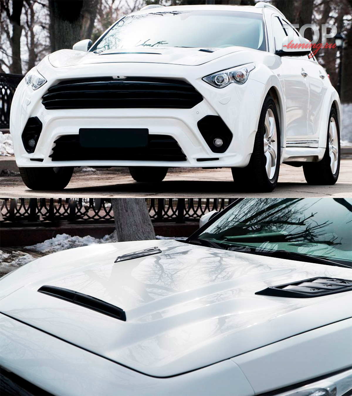 9469 Капот с жабрами на Infiniti QX70 (FX35, 37, 50) 