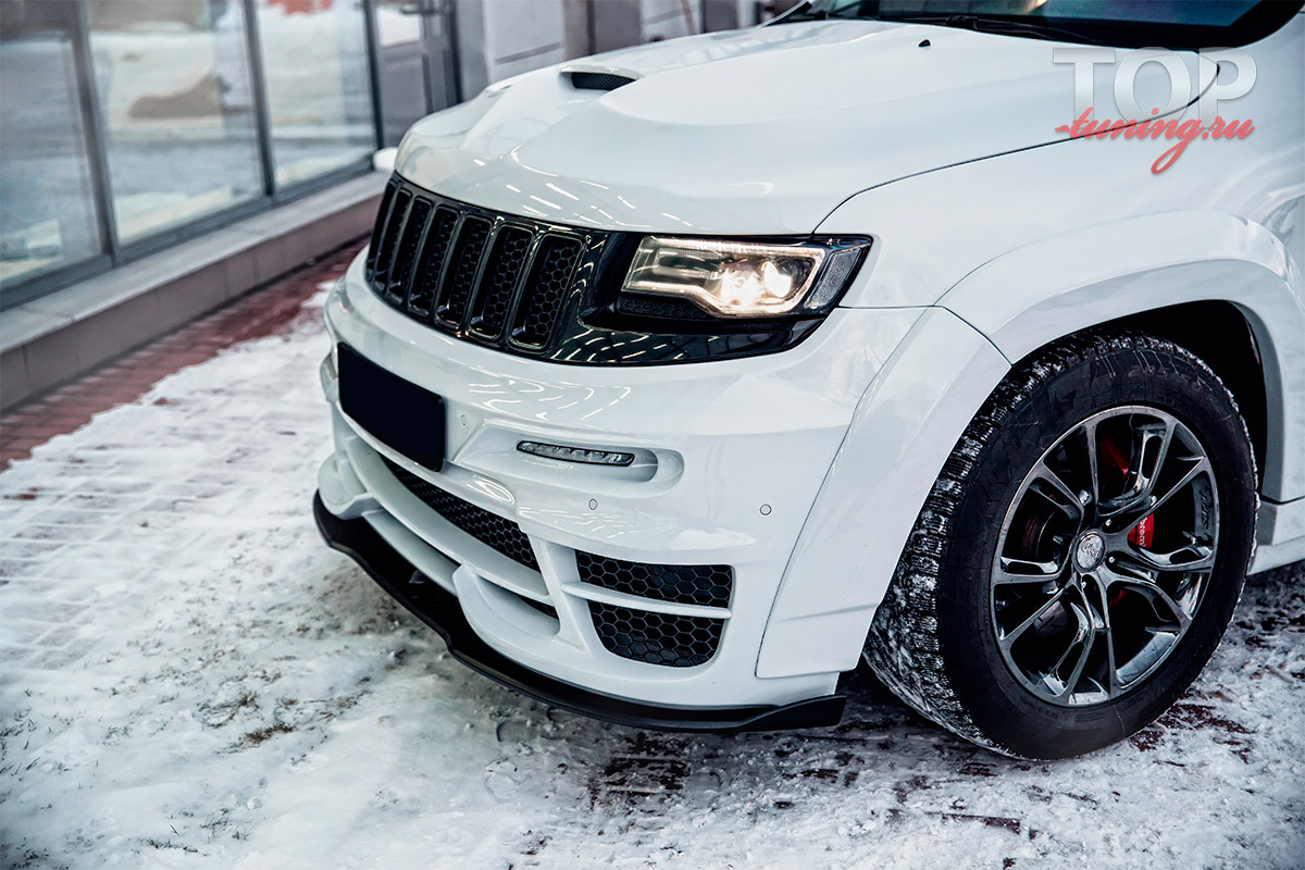 ТЮНИНГ ДЖИП ГРАНД ЧЕРОКИ (WK2; 2011 - 2018) СПЛИТТЕР TYRANNOS ДЛЯ ПЕРЕДНЕГО БАМПЕРА