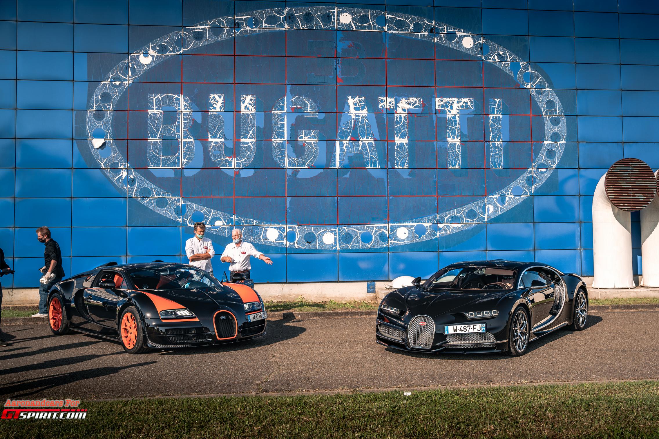 В честь празднования Bugatti SAS представил две легенды, рожденные в эпоху VW, Bugatti Veyron и Chiron в версиях Super Sport WRE и Sport и особую модель - концепт-кар Centodieci.