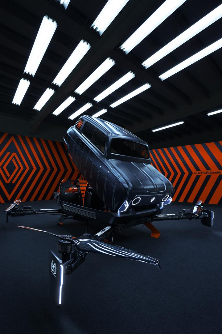 Renault и TheArsenale объединились, чтобы представить новый AIR4, новую интерпретацию 4L, которая может летать.