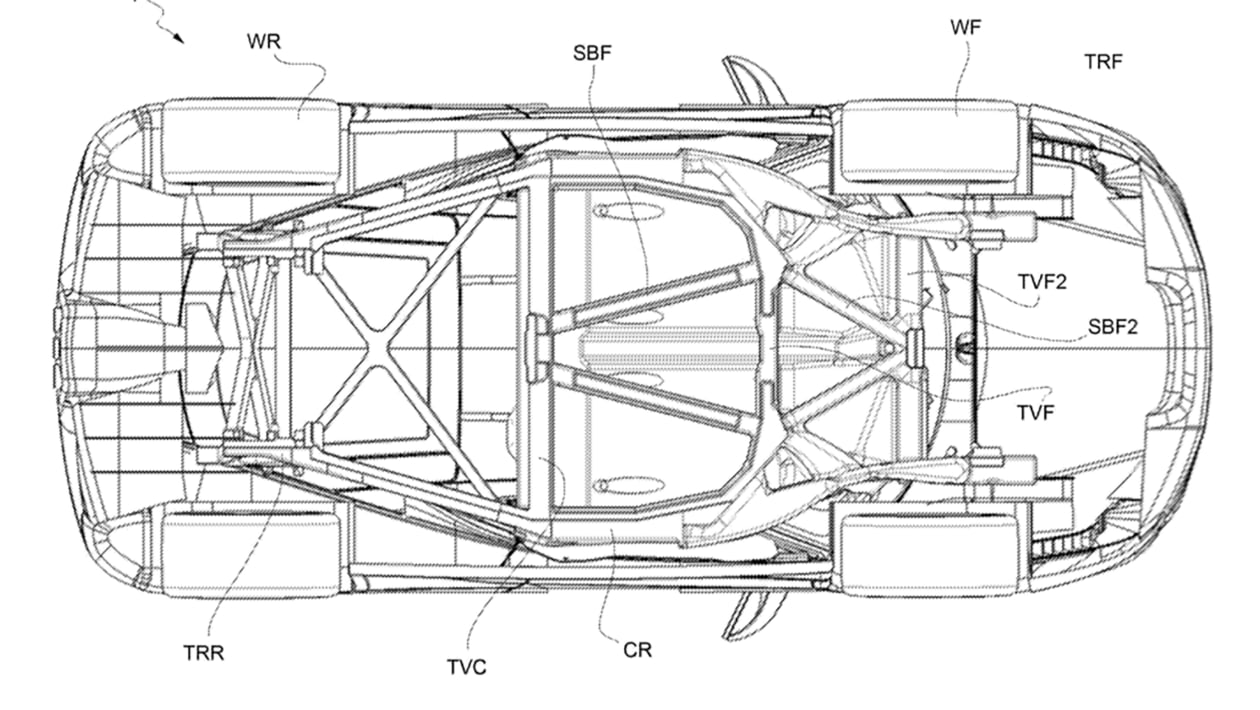 Форма прототипа в патентных эскизах Ferrari также предполагает, что его первая полностью электрическая модель не будет слишком далеко отклоняться от языка дизайна, установленного ее автомобилями с двигателем внутреннего сгорания. Аккумуляторная батар
