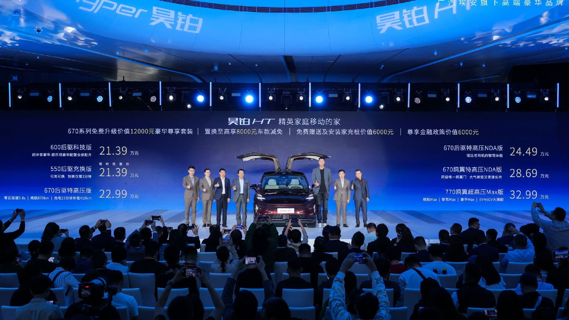 В Китае представлен фастбэк-внедорожник GAC Aion Hyper GT с дверями типа «крыло чайки», мощностью 340 л.с., запасом хода 770 км и стартовой ценой 213 900 юаней (2,66 млн рублей)