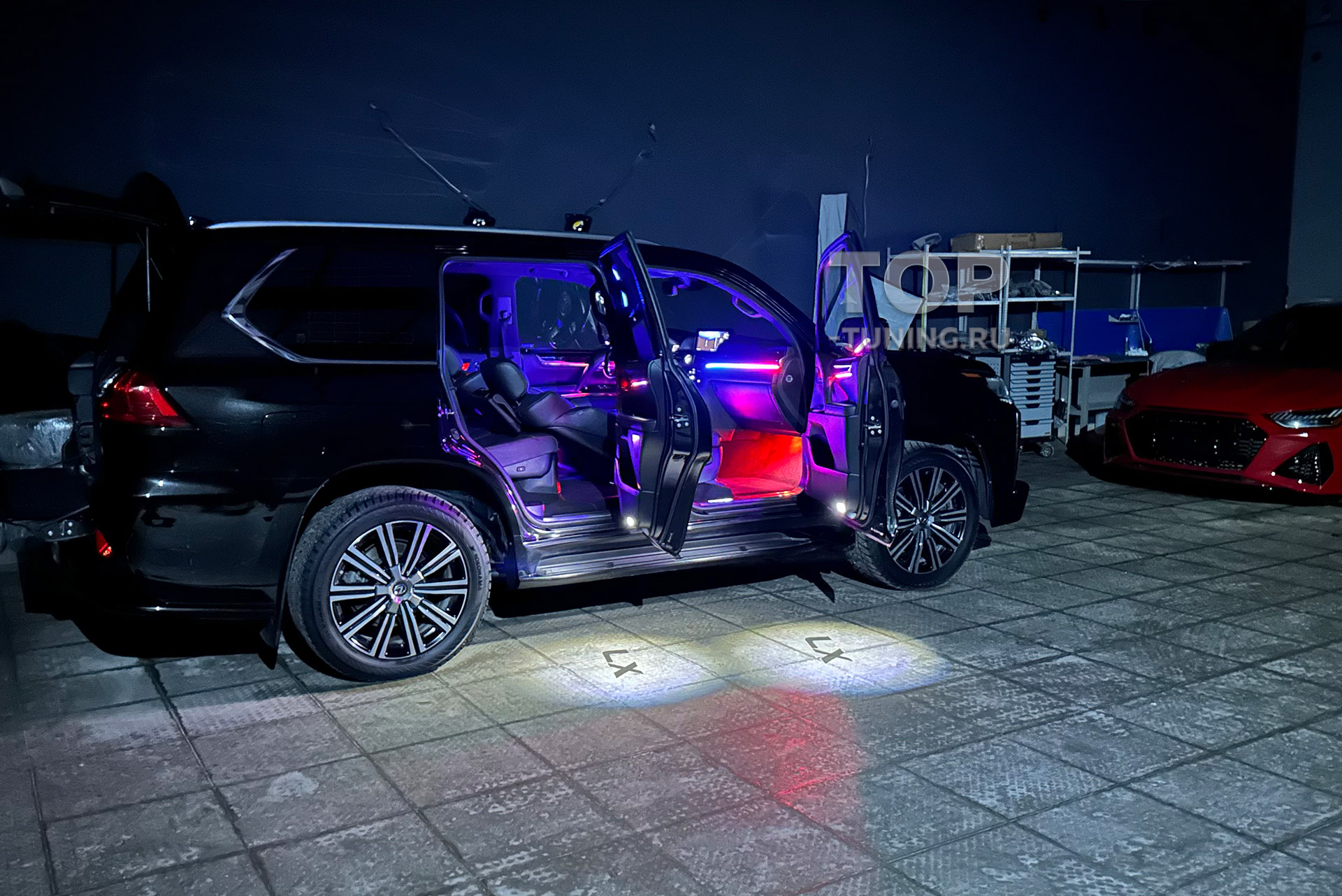 Светодиодная подсветка в салоне Lexus LX570 третьего поколения: комфорт и элегантность