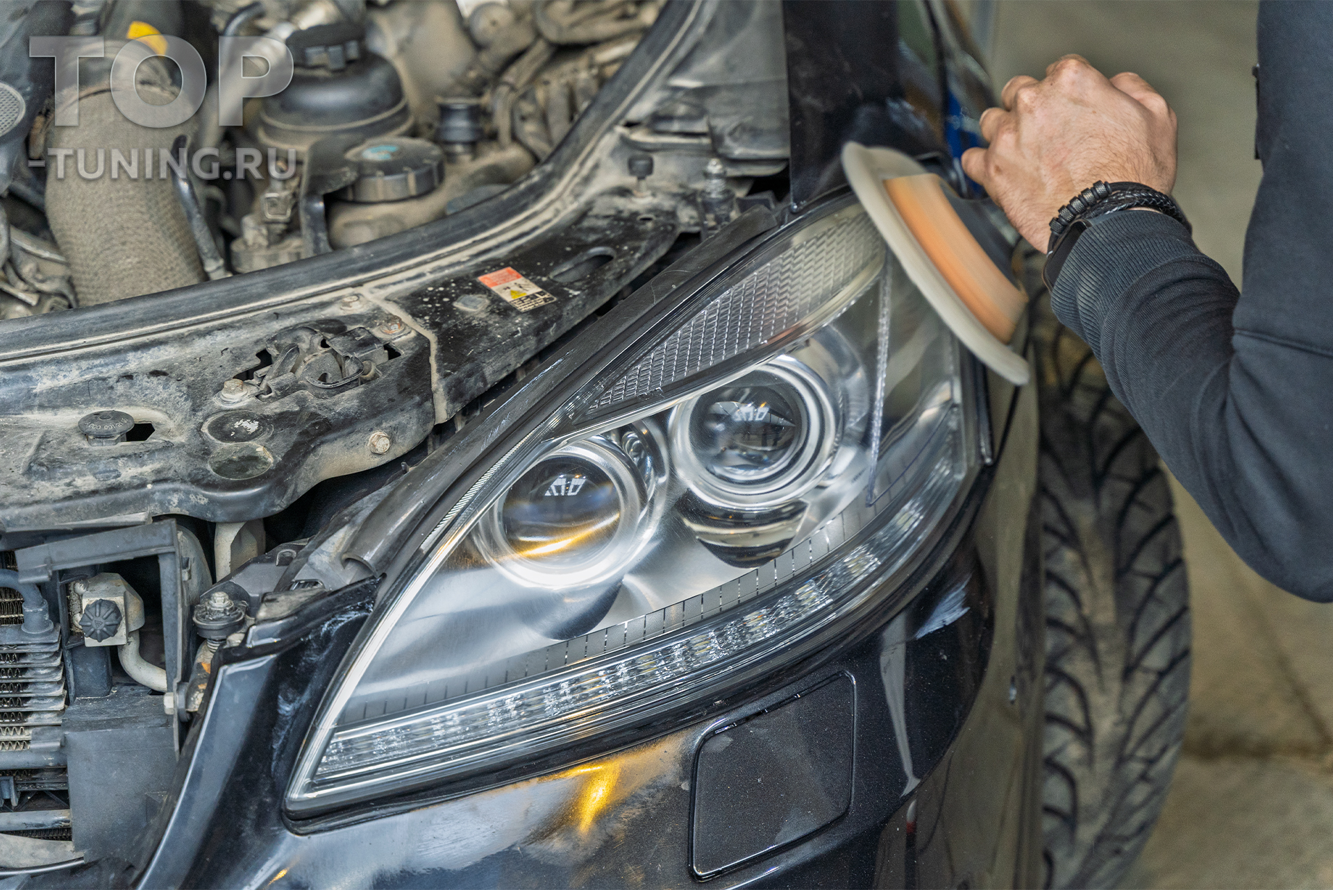 Замена ксенона на Bi LED – тюнинг оптики Mercedes Benz W221