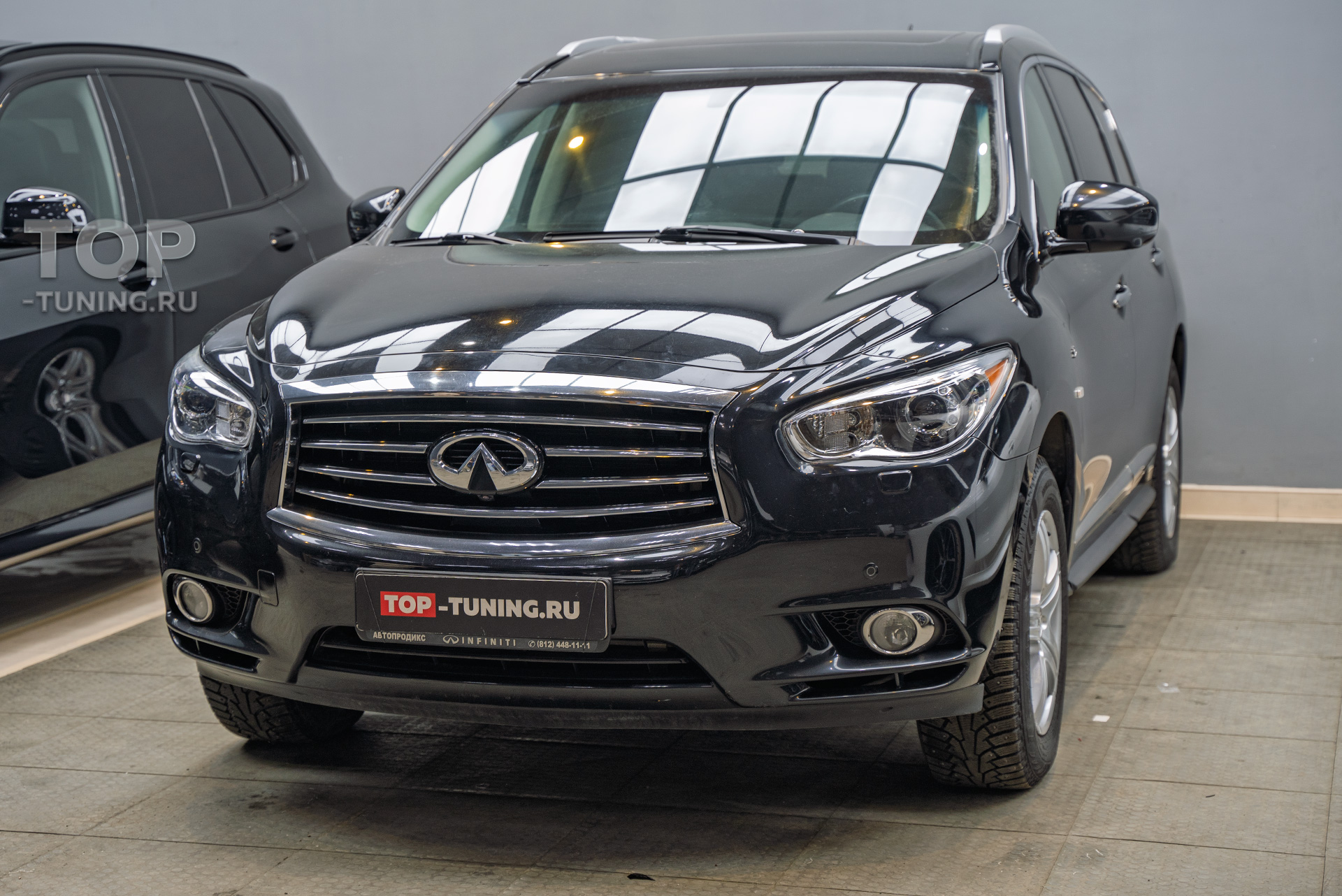 Оклейка зоны риска + установка би-линз для Infiniti QX60 1 рест в Топ Тюнинг