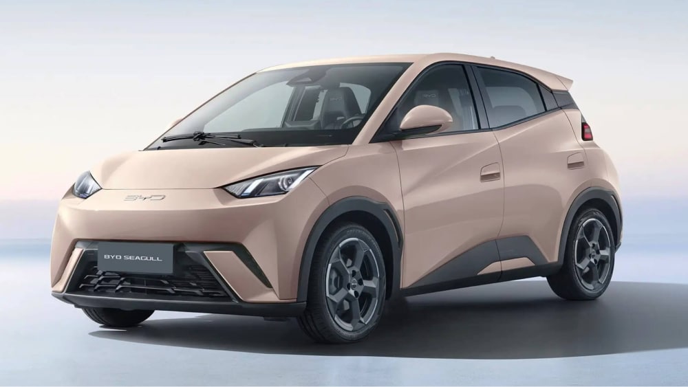 BYD Seagull появился на китайском рынке в апреле 2023 года. Это небольшой четырёхдверный электрический хэтчбек, предназначенный для городских поездок. Он вмещает четыре человека, оснащён электромотором мощностью 74 л. с. и имеет запас хода до 405 км 