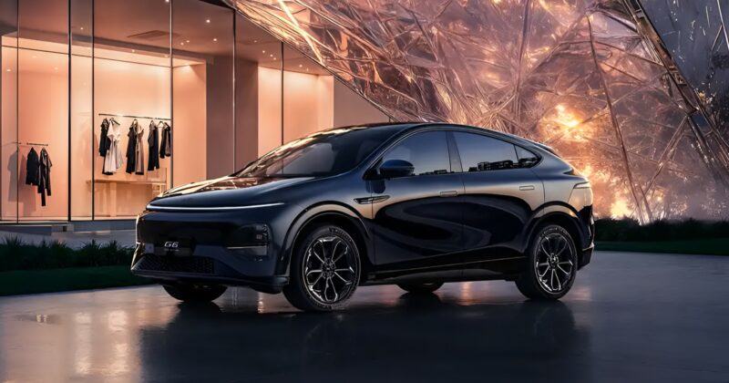 Интерьер обновлённого G6 отличается увеличенным информационно-развлекательным экраном по сравнению с текущей моделью. Приборы и центральный дисплей выполнены в плавающем дизайне. Внутренняя компоновка напоминает лифтбек P7+ от Xpeng: есть центральная