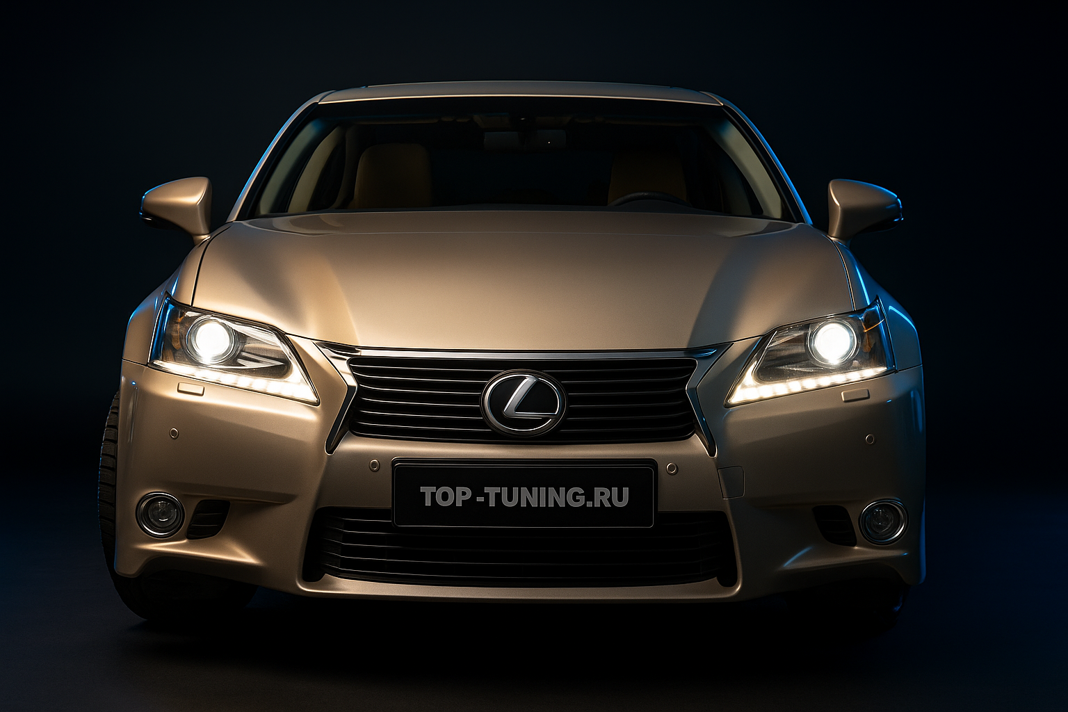 Тюнинг фар Lexus GS350 – оклейка стекол, установка Bi LED линз и ПТФ