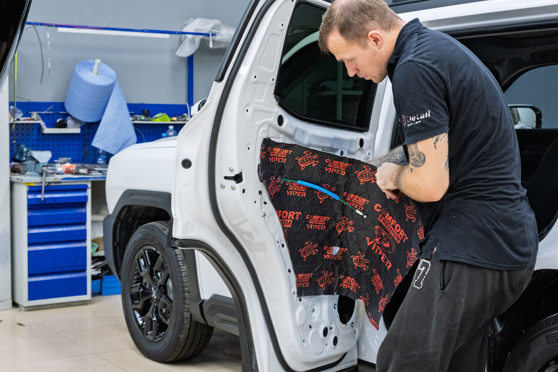 Четырехслойная шумоизоляция дверей Haval H3 