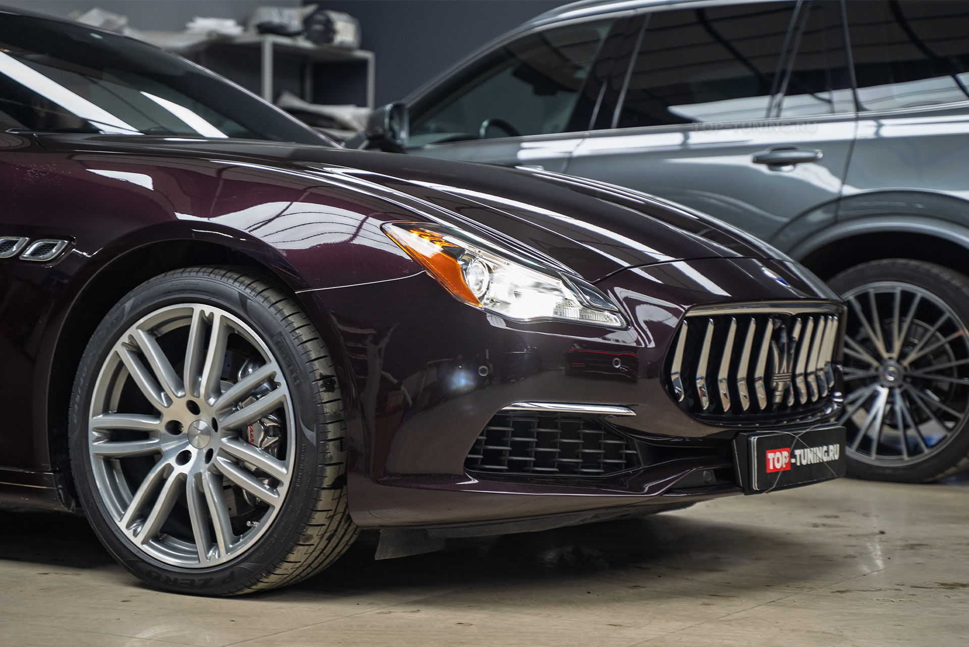 110281 Тюнинг + полировка + оклейка передней оптики Maserati Quattroporte 2017