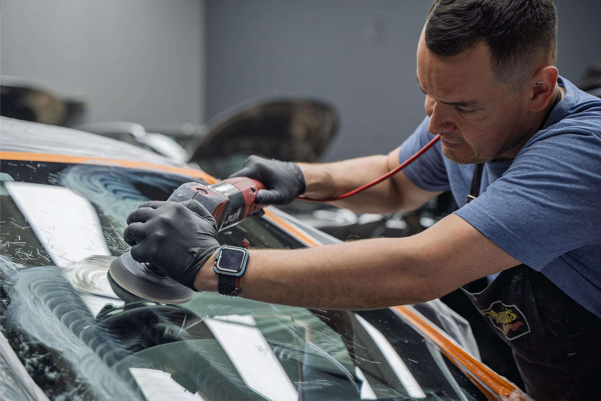 110281 Тюнинг + полировка + оклейка передней оптики Maserati Quattroporte 2017