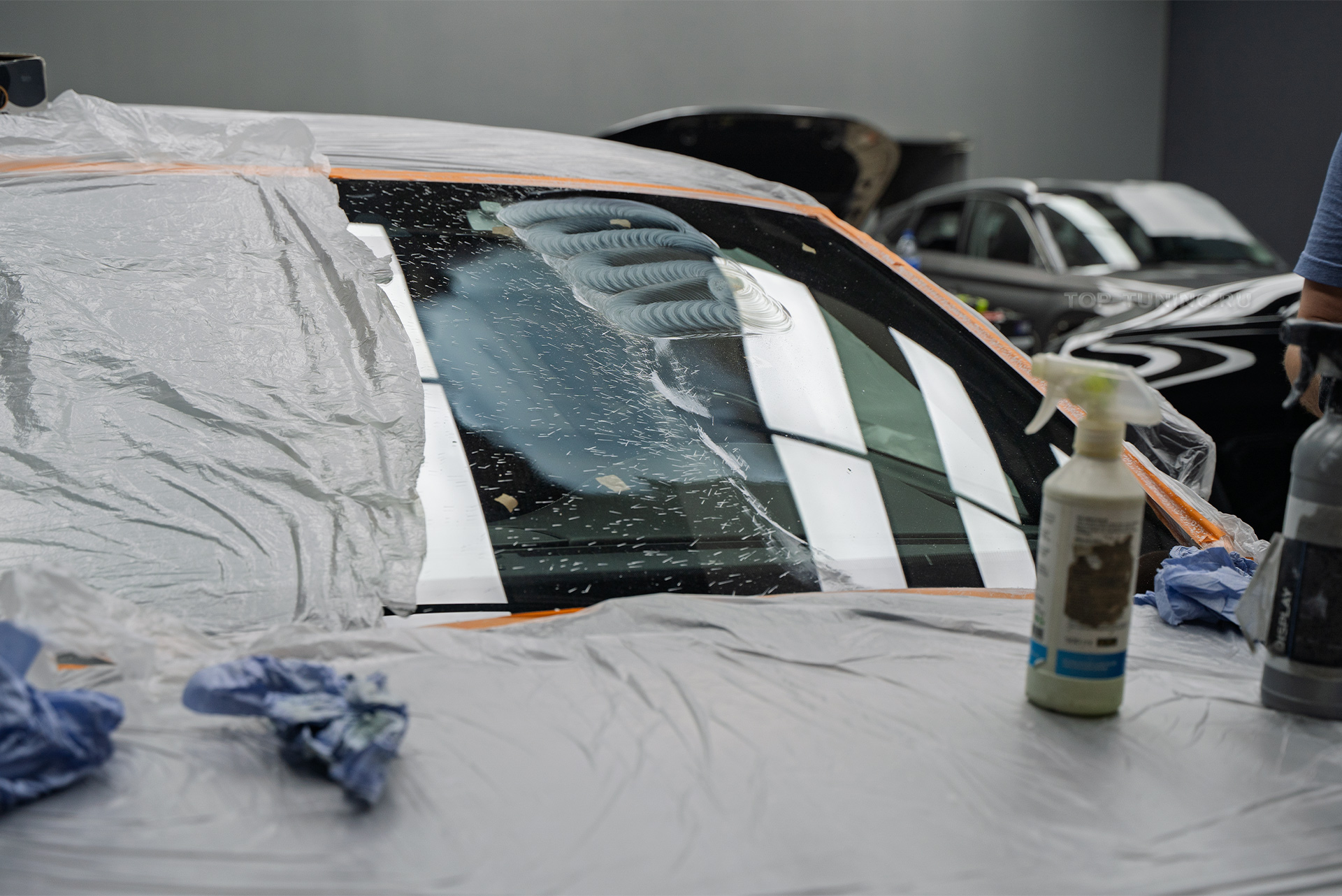 Тюнинг + полировка + оклейка передней оптики Maserati Quattroporte 2017