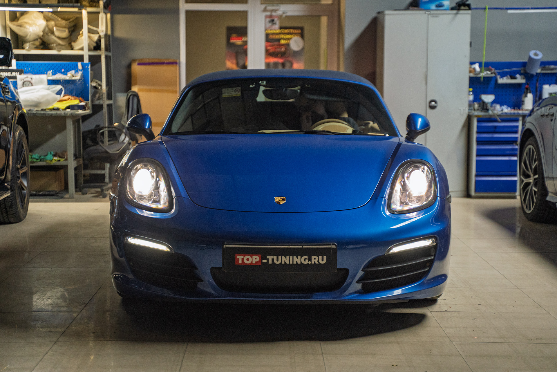 110378 Замена линз в фарах Porsche Boxster S 981 – сравнение работы до и после