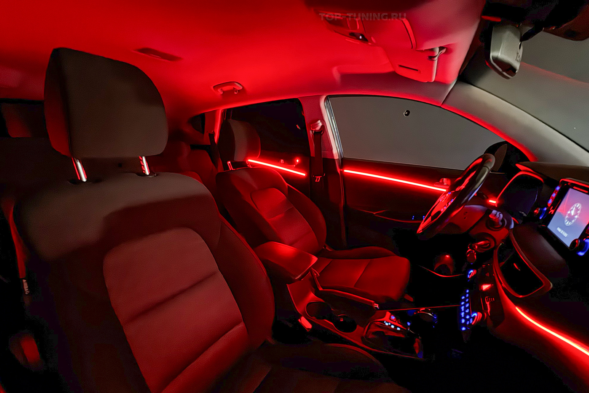 Установка подсветки салона 24 в 1 + шумоизоляция дверей Hyundai Tucson