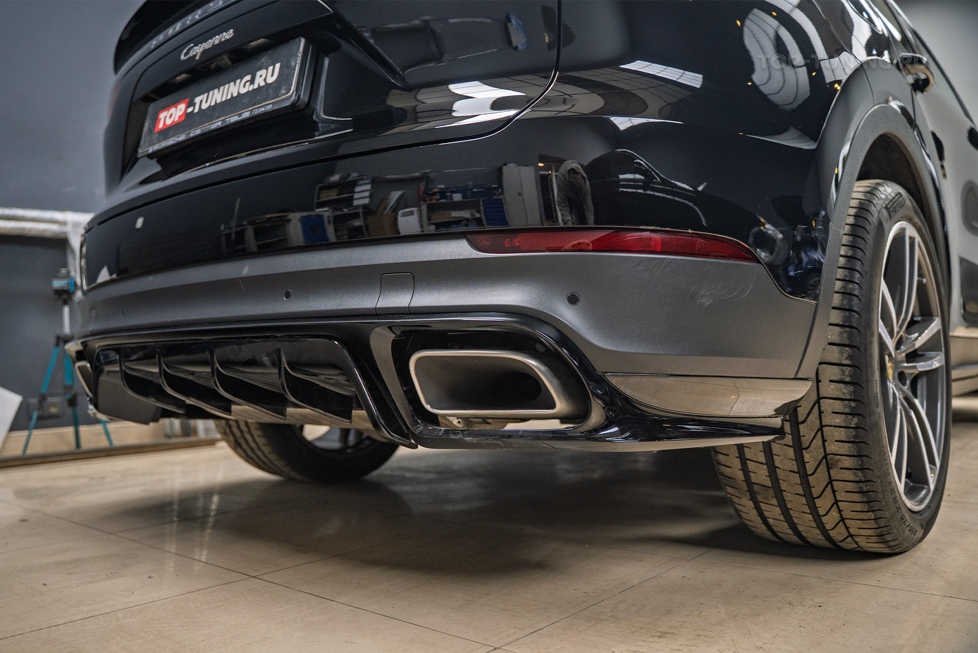 Установка 3D кругового обзора 360° + тюнинг-модернизация обвеса Porsche Cayenne 3