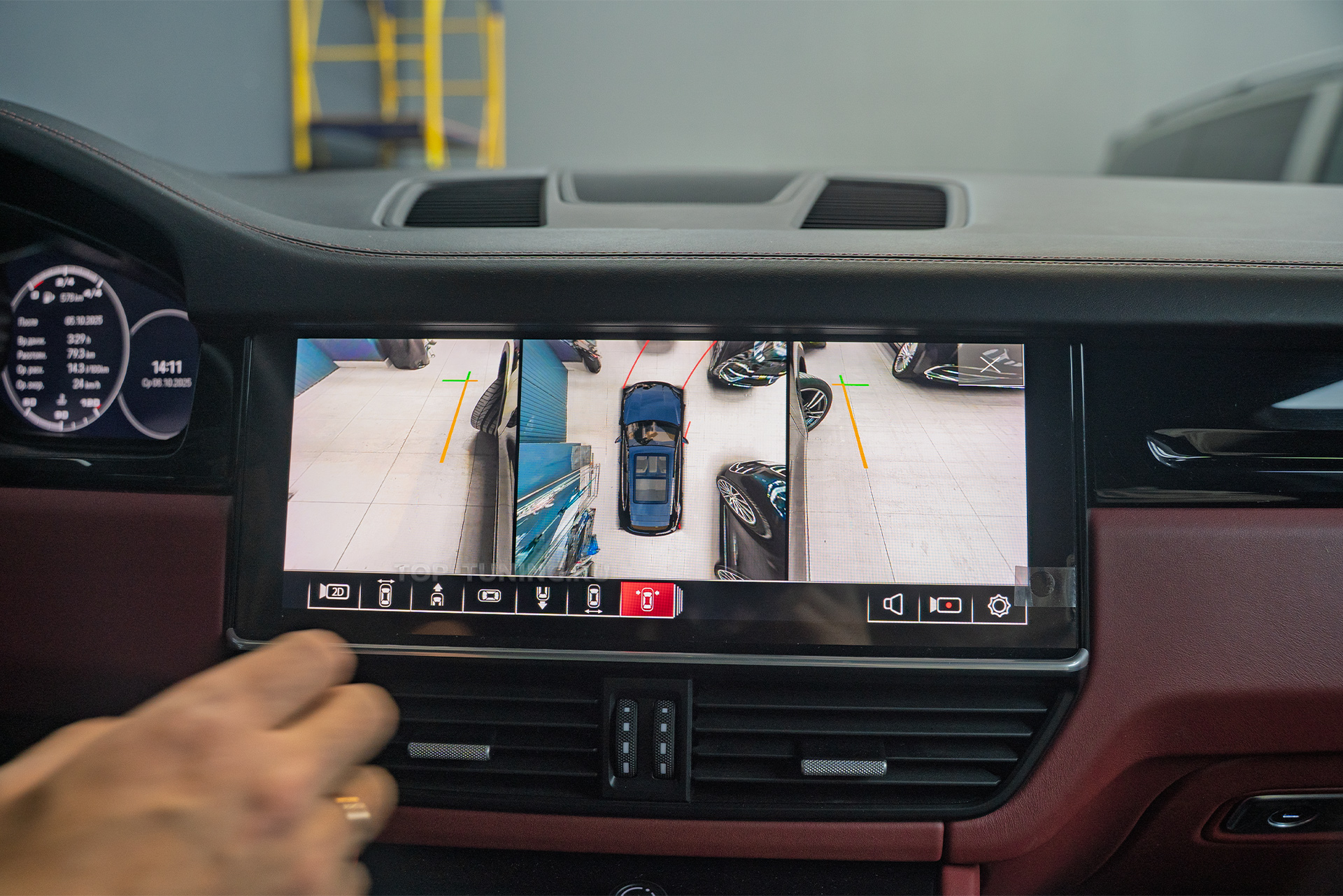 Установка 3D кругового обзора 360° + тюнинг-модернизация обвеса Porsche Cayenne 3