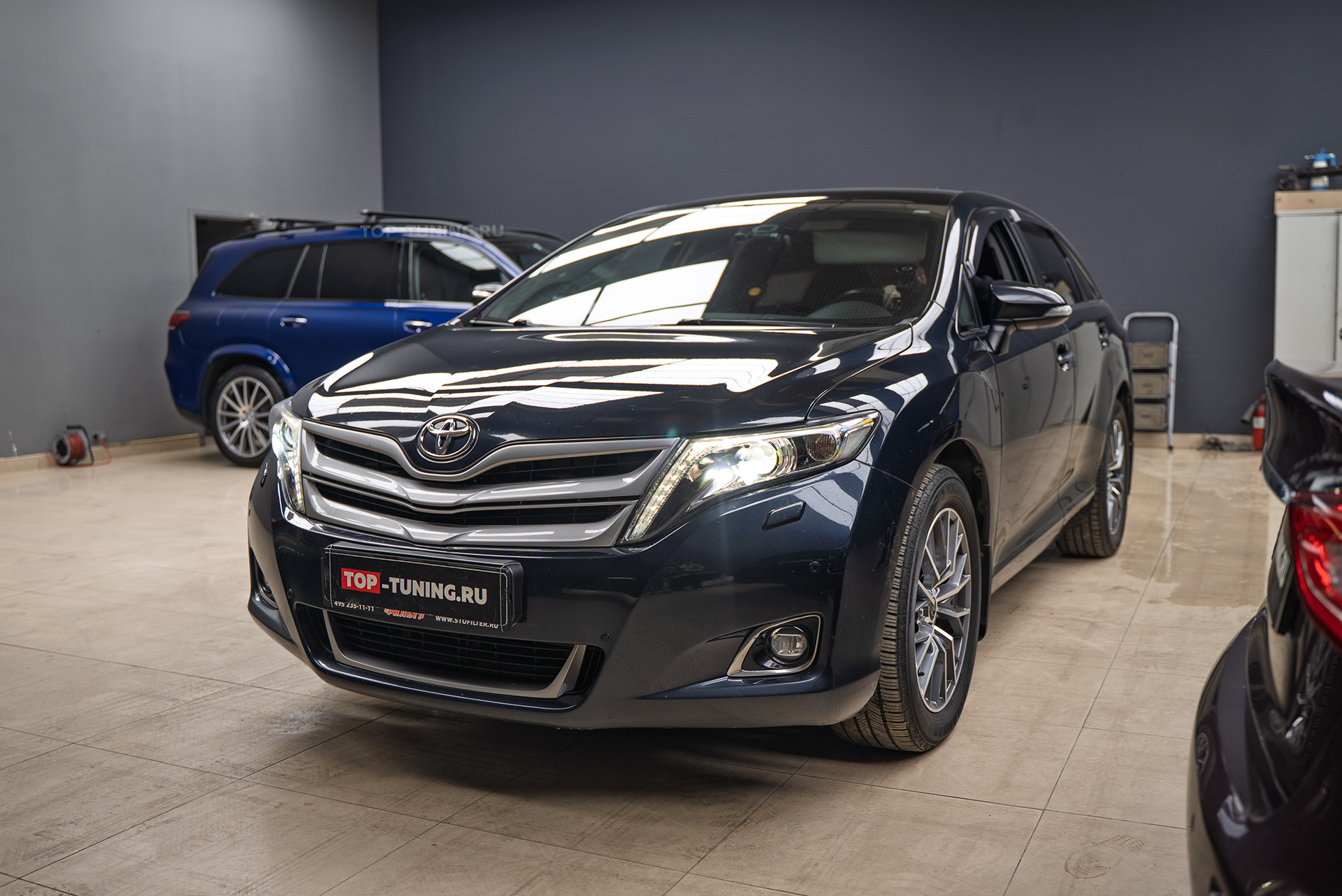 Замена линз в передней оптике + полировка + оклейка фар Toyota Venza рестайлинг