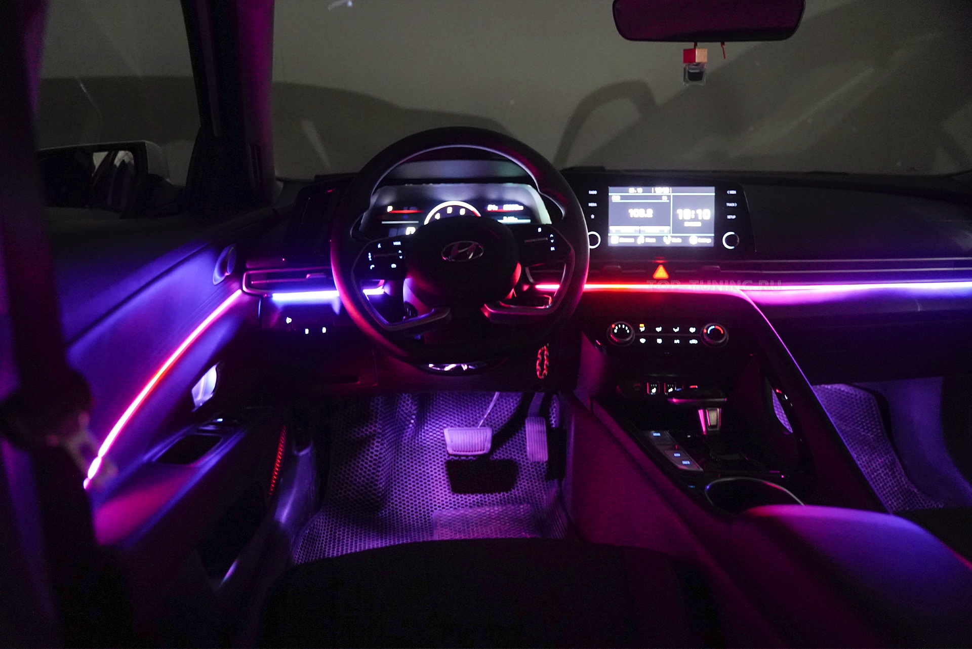 110750 Виброизоляция дверей + атмосферная подсветка салона Hyundai Elantra 2023+