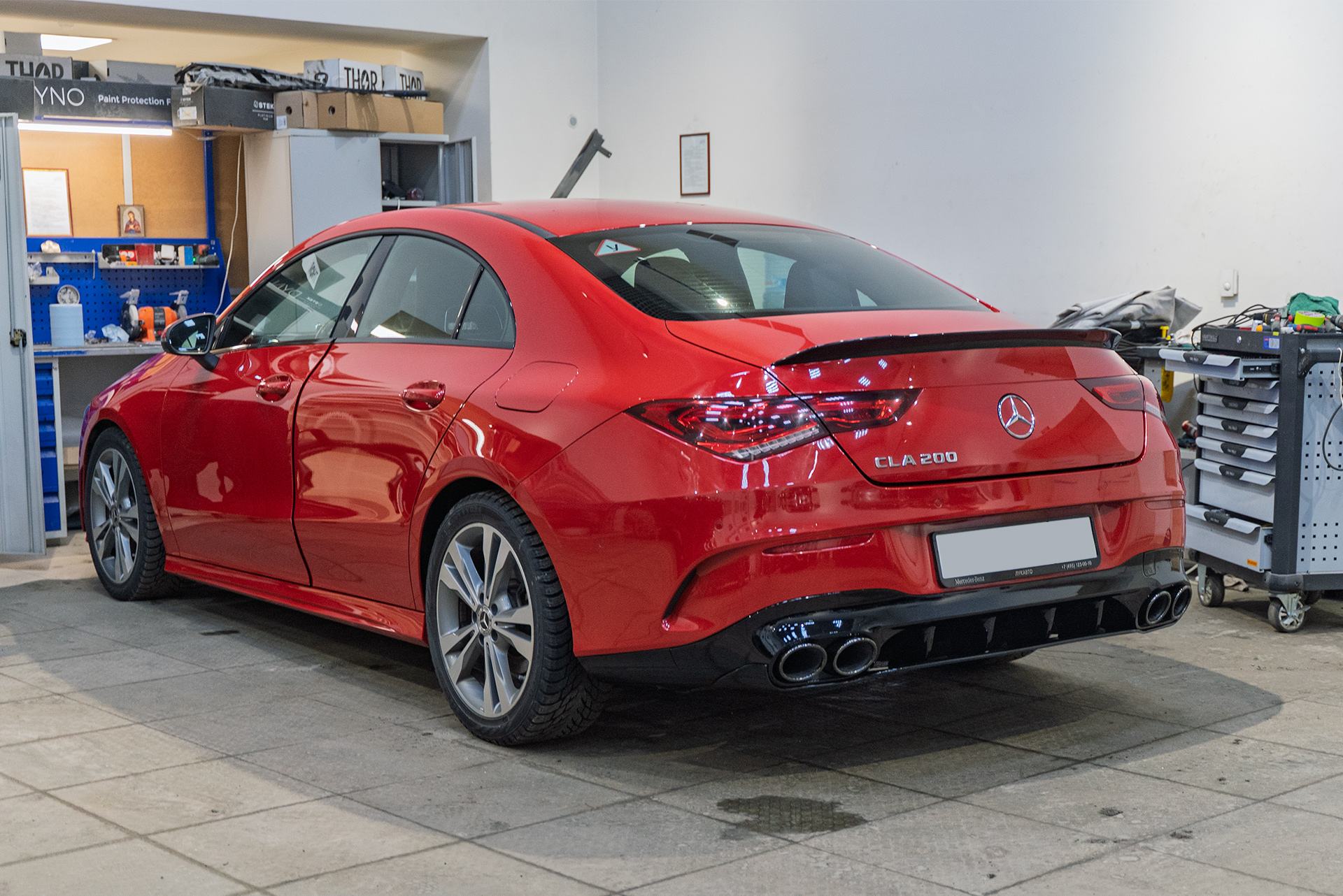 Тюнинг  Mercedes-Benz CLA C118 &ndash; монтаж диффузора + лип-спойлера