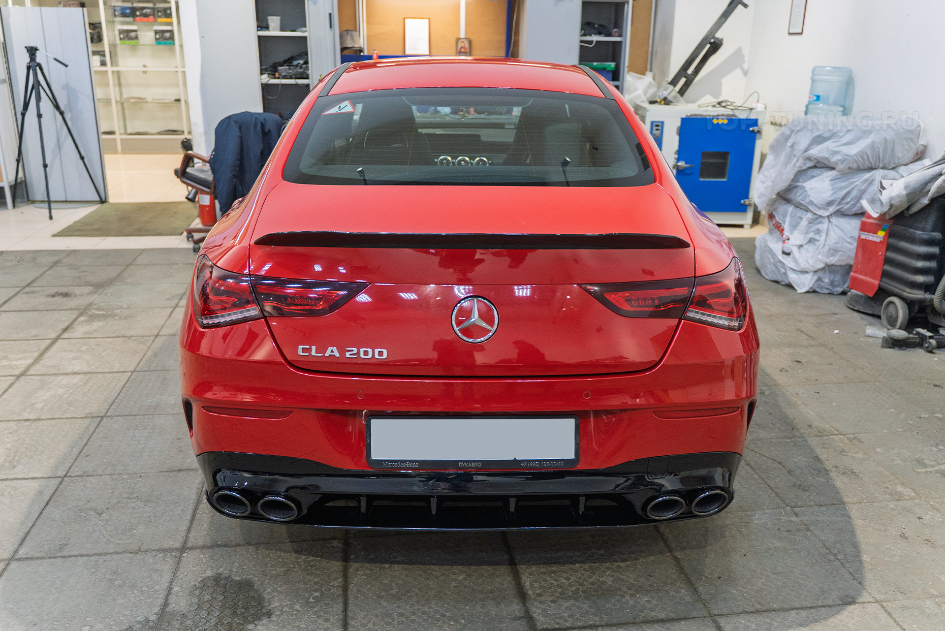 110976 Тюнинг Mercedes-Benz CLA C118 &ndash; монтаж диффузора + лип-спойлера