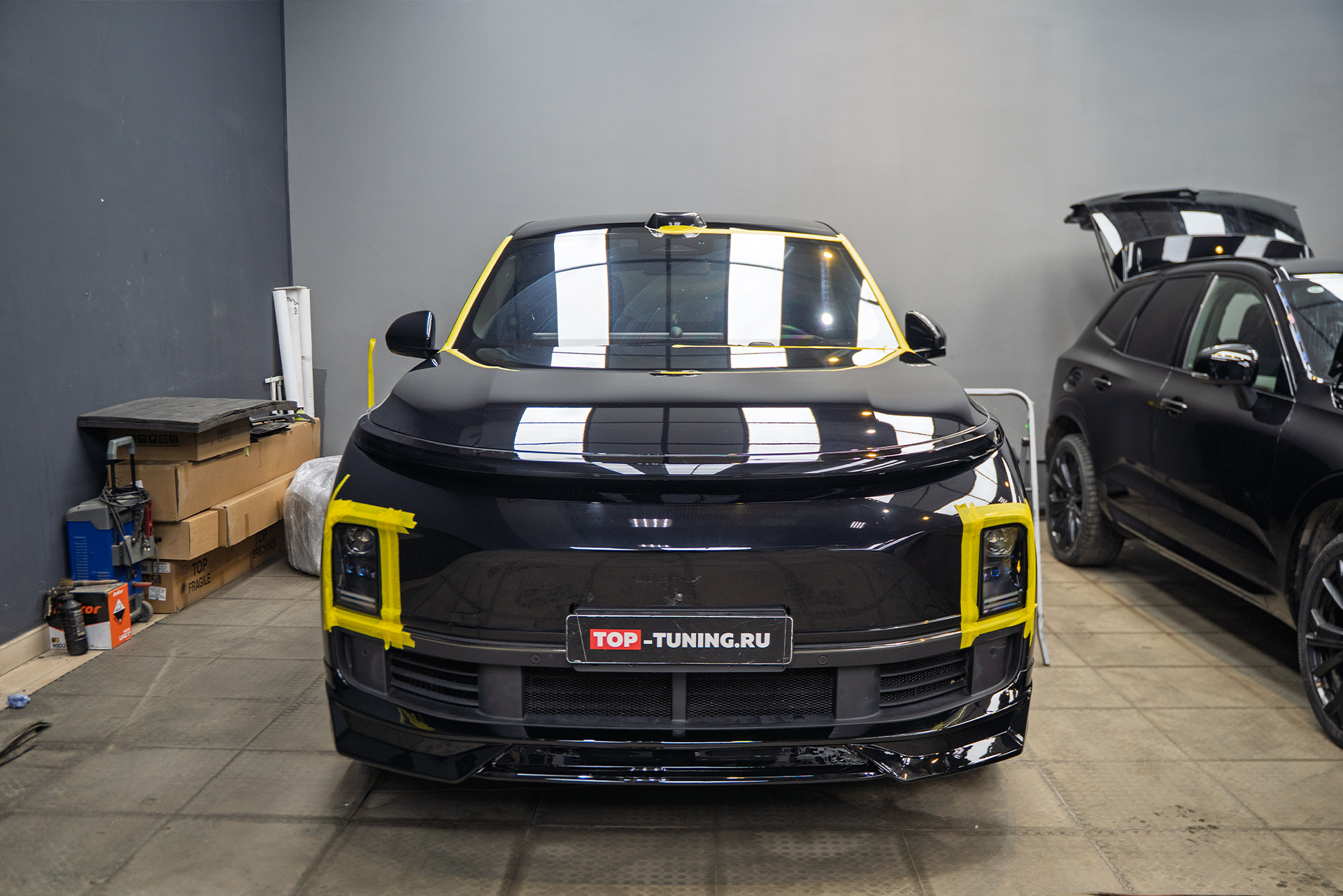 Полировка лобового стекла Lixiang L9 + установка юбки переднего бампера