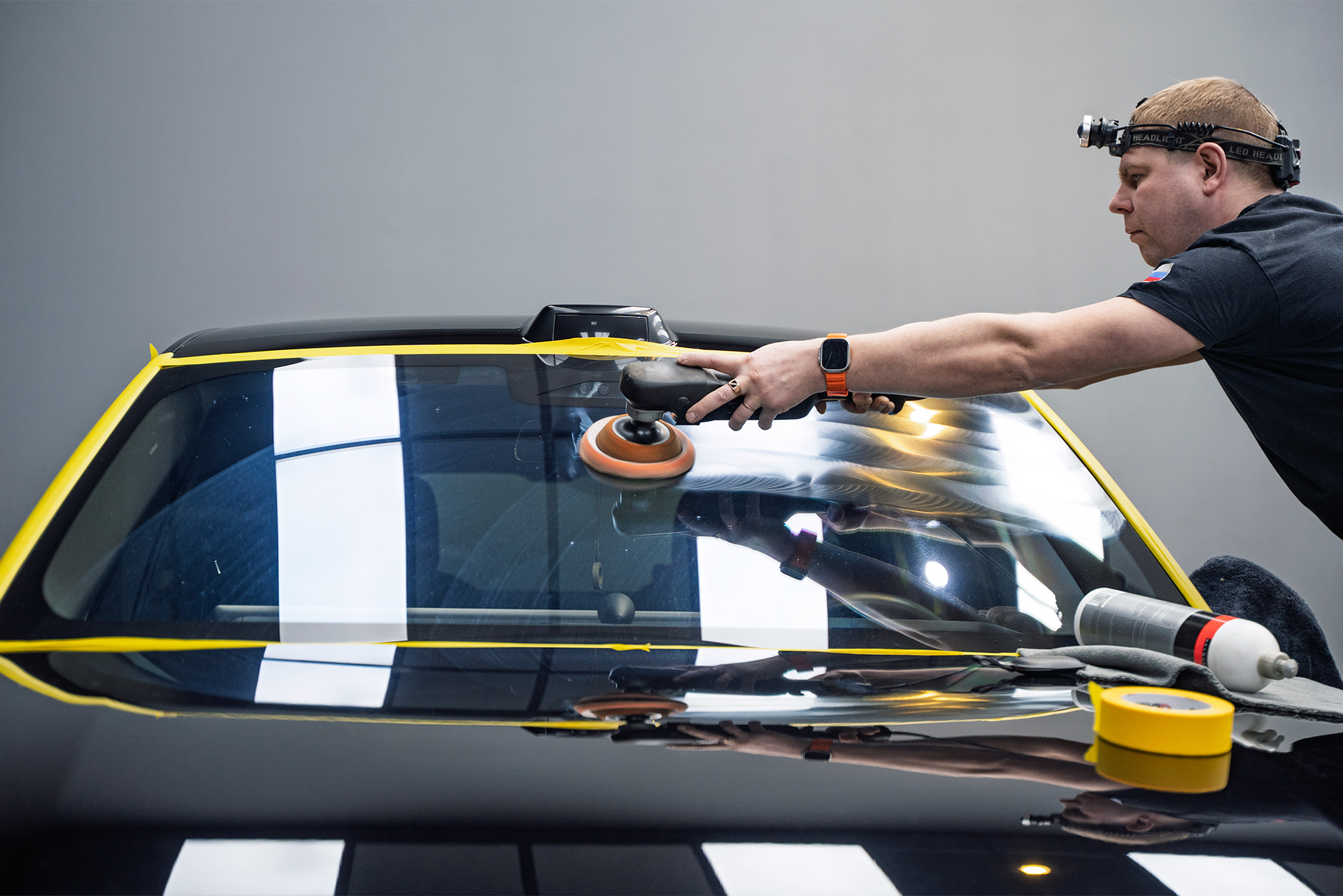 Полировка лобового стекла Lixiang L9 + установка юбки переднего бампера