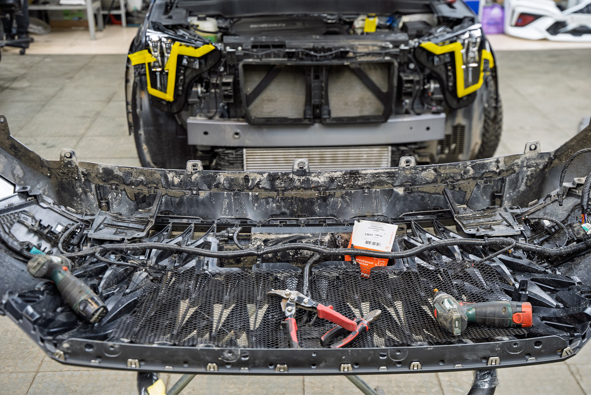 Монтаж защитной сетки-фильтра в радиатор GAC GS8 Dragon 