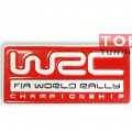 Шильдик  WRC red 80x37 мм на Subaru