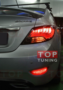 Задние фонари - Тюнинг Hyundai Solaris (седан), тонированная версия.