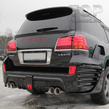 ТЮНИНГ ЛЕКСУС ЛХ 570 (2007 - 2015) ЗАДНИЙ БАМПЕР С ДИФФУЗОРОМ - ОБВЕС INVADER