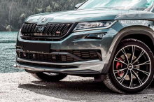 ТЮНИНГ ШКОДА  ЮБКА ДЛЯ ПЕРЕДНЕГО БАМПЕРА ОТ SKODA KODIAQ RS  ОРИГИНАЛ / КОМПЛЕКТ / ПОД ОКРАСКУ