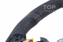 Руль для Мазда СХ-5 с анатомией, черный, перешив