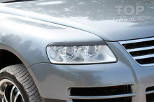 Накладки на передние фары (реснички) Volkswagen Touareg 2002-2006
