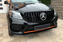 11754 Решетка радиатора GT Line для Mercedes-Benz GLE W166 (Черная на черном)