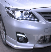 Дневные светодиодные ходовые огни в корпусе для Toyota Corolla Е150, модель ТИП 1.