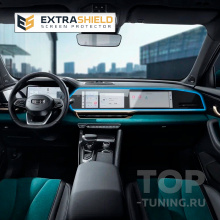 Защитная пленка Extra Shield для предотвращения царапин и других механических повреждений 12.3 дюймового монитора мультимедиа Geely Monjaro