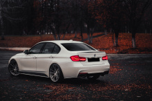 Мини лезвия для заднего бампера БМВ 3 Ф30  Цена за комплект - 2 шт. | ABS-пластик | Под окраску