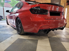 Мини лезвия для заднего бампера БМВ 3 Ф30  Цена за комплект - 2 шт. | ABS-пластик | Под окраску