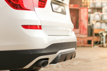 Юбка заднего бампера Инлайн — Тюнинг БМВ X5 Ф25 Рестайлинг ABS-пластик | Черный матовый