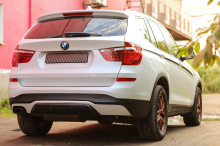 Юбка заднего бампера Инлайн — Тюнинг БМВ X5 Ф25 Рестайлинг ABS-пластик | Черный матовый