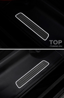13247 Внутренние накладки порогов с подсветкой — тюнинг Volvo S90