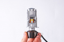 Светодиодные Bi-Led линзы в оптику - МТФ МиниЛЕНС H4 / H19 Комплект - 2 шт / 5600К (Холодный, белый) / Ближний + дальний свет