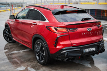 Юбка Миссуро на задний бампер Инфинити QX55 j55  2 стоп-сигнала в комплекте | Премиум — Larte Design | Штатный монтаж