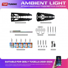 13371 Атмосферная подсветка салона Ambient Light (18 в 1) - тюнинг Geely Tugella 2019-2024