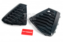 Вставки Р-Дизайн для переднего бампера Вольво ХС60 2 поколение (2021-2025 / рестайлинг 1)  Цена за 1 шт. | Правая или левая | Черный глянец