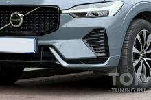 13409 Молдинги на передний бампер R-Dеsign для Volvo XC60 II (2021-2025 рecтайлинг)